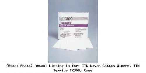 Itw woven cotton wipers, itw texwipe tx306, case laboratory consumable for sale