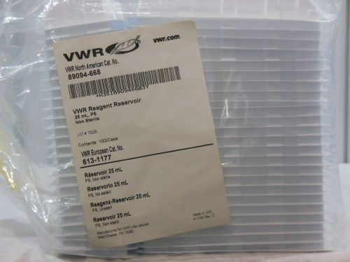 Vwr 89094-668 25ml disposable pipetting reservoirs nonsterile bulk packed x75 for sale