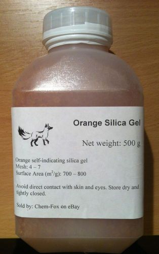500 g Orange Silica Gel, self indicating desiccant - new - flower drying