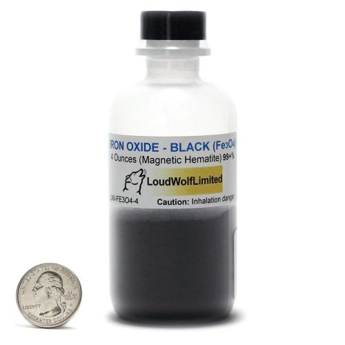Iron oxide &#034;magnetite&#034; / fine black powder / 4 ounces / 99% pure / ships fast for sale