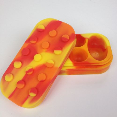 One 20ML Silicone Container Slick Non Stick 6+1 Rubber Jar Flame Style