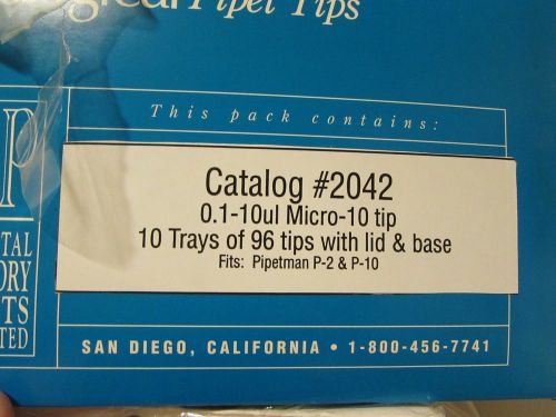CLP Continental Lab Products 0.1-10ul Pipette Tips Catalog Number 2042. 960 tips