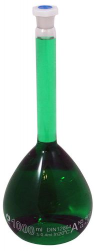 1000ml volumetric glass flask with shatterproof plastic stopper for sale