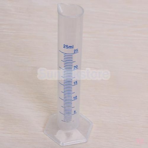 8Pcs 25ml Transparent Plastic Kitchen Graduated Lab Test Measuring Cylinder Tool