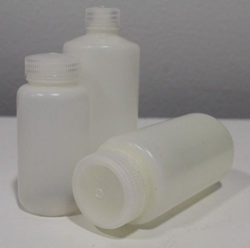 Lot of (15) nalgene plastic bottle wide &amp; narrow mouth hdpe 500ml &amp; 250ml for sale