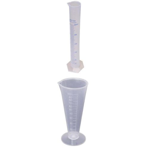 Beaker Measuring Cup + Graduated Cylinder for Kitchen Laboratory -250ml &amp;100ml