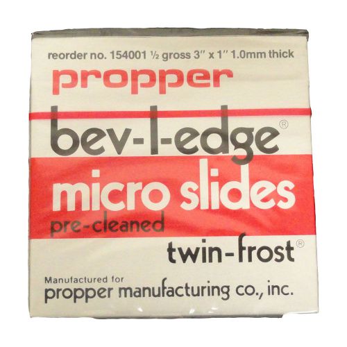 Propper #154001 bevel-edge micro glass slides twin frost 3&#034;x1&#034;  2 boxes of 72 for sale