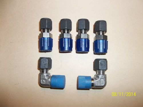 Parker - cpi -(s) - 1/4 od x 1/4 npt  -316-ss male - tubing adaptors- 6 pcs for sale