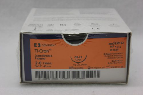 Covidien Ref # 3259-52 Ti-Cron Coated Braided Polyester 3 Met. 75cm (Box of 24)