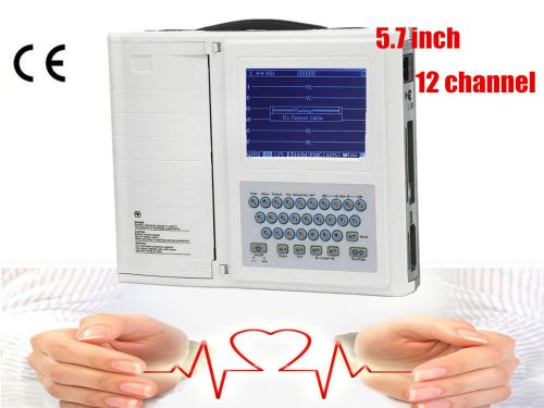 5.7 inch LCD 12-Channel 12-lead ECG EKG Machine Electrocardiograph Built-in USB
