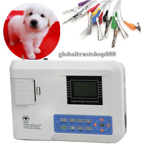 Digital 1 channel electrocardiograph 12 lead ecg ekg machine for vet veterinary for sale