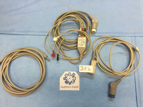 HP Viridia Philips 24C Patient Monitor ECG NIBP SPO2 Cable Set #382