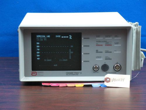 Abbott Critical Care Systems Oximetrix 3 So2 CO Computer Patient Monitor 14 day
