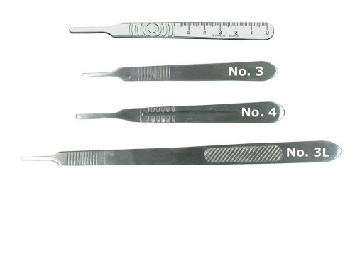 SET OF 4 SCALPEL HANDLE SURGICAL INSTRUEMENTS STAINLESS STEEL ( HIGH QUALITY )