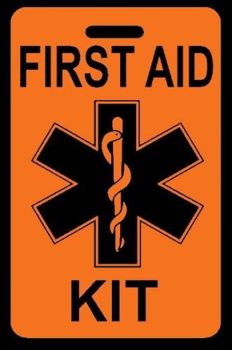 Orange first aid kit bag tag - free personalization - new for sale