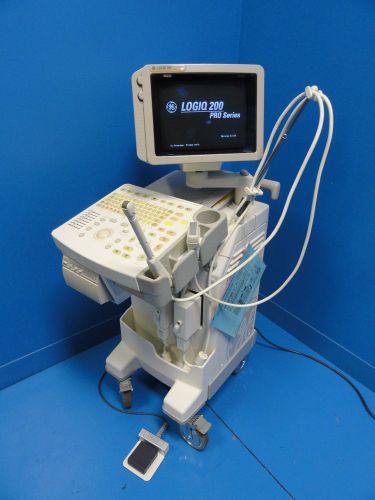2002 ge 2270969 logiq 200 pro ultrasound w/ 3.5c &amp; 618e probes printer/fs/manual for sale