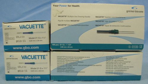 4 boxes/100ea greiner bio-one vacuette multiple sample drawing needles #450076 for sale