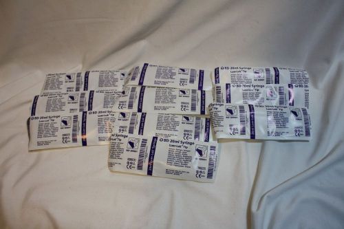Lot of 10 sealed bd 20ml syringe only -with luer-lok tip - individually wrapped for sale