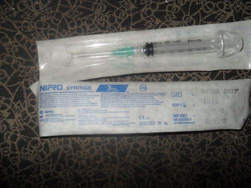 3 ml Nipro Syringe Hypodermic Needle Sterile L/Lock 21GX1 JDHO3L-2125-x2015