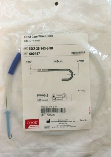 COOK Fixed Core Wire Guide G00467 Safe T-J Curved  .025&#034; X 145cm x 3mm IN DATE!!