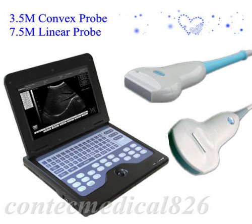 CMS600P2 digital laptop ultrasound scanner+7.5Mhz Linear probe+3.5mhz Convex