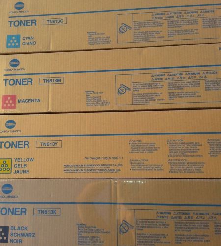Konica Minolta Toner TN613C , TN613Y, TN613M , TN613K, ALL OEM IN SEALED BOXES