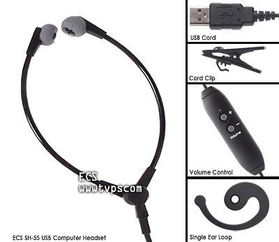 Sh-55 usb wishbone style headset for pc transcribing for sale