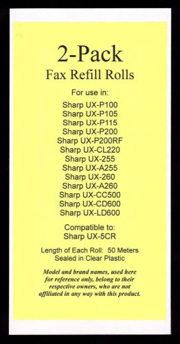 2-pack UX-5CR Fax Refills for Sharp UX-P200 UX-CL220 UX-CC500 UX-CD600 UX-LD600