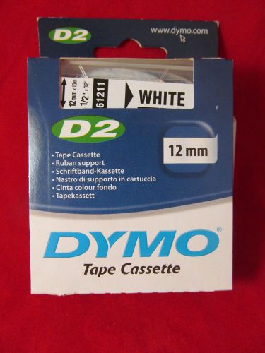 NEW Dymo D2 Label Cassettes White 61211 1/2&#034; x 32&#039; 12  mm x 10m Standford