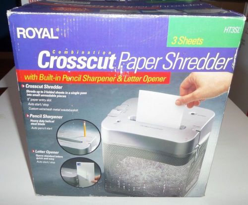 Royal Crosscut Paper Shredder HT3SL w/ Built inletter opener &amp; pencil sharpener