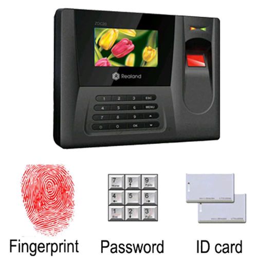 2.8&#034; Biometric Attendance Fingerprint Time Clock + ID Card Reader + Password USB