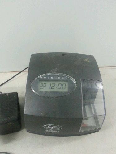 Lathem 1000E Digital Time Clock Recorder (No Key ) w/ Power Supply