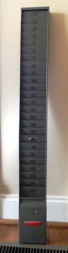Lathem heavy duty metal time clock punch card holder rack 25 slots vintage nice for sale