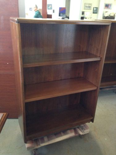 ***SOLID WOOD BOOKCASE by STEELCASE OFFICE FURNITURE in MED WALNUT COLOR WOOD***