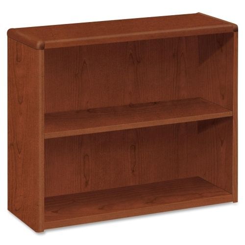10700 series wood bookcase, two-shelf, 36w x 13-1/8d x 29-5/8h, henna cherry for sale