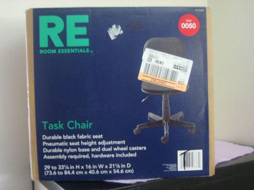 Black Armless Crepe Fabric Steno Task Office Chair