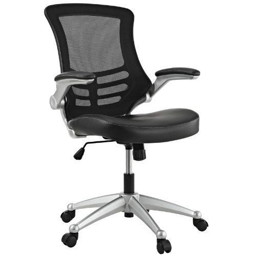 LexMod Adjustable Office Chair w/ Black Mesh Back and Leatherette Seat Furniture