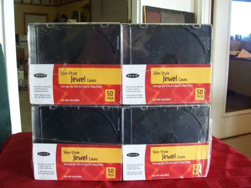BELKIN LOT of 200 Black SLIM-STYLE CD/DVD JEWEL CASES