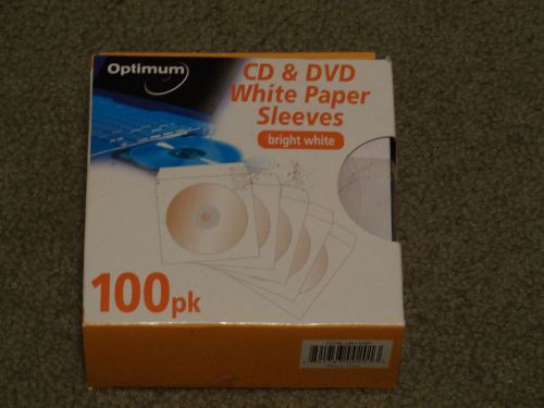 CD &amp; DVD PAPER SLEEVES, OPTIMUM, 70 IN  PK, BRIGHT WHITE