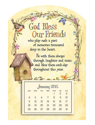 Miles Kimball Mini Magnetic God Bless Birdhouse Calendar 