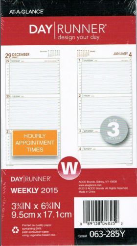 Day Runner 063-285Y 2015 Calendar Weekly Planner Refill 3-3/4 x 6-3/4