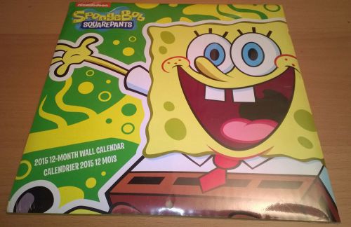 SpongeBob SquarePants 2015 12 Month Wall Calendar 10inX10in BRAND NEW &amp; Sealed