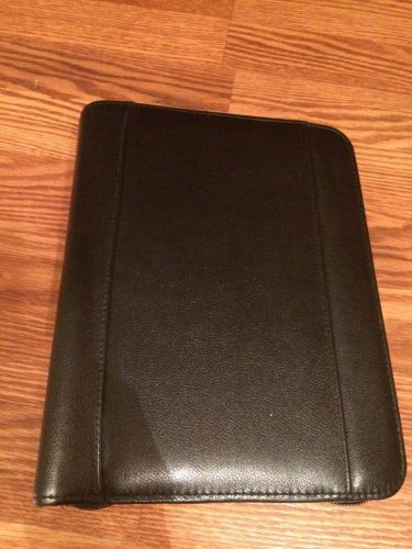 Franklin Covey Classic Small Grain Cowhide Leather Black Binder with Zipper