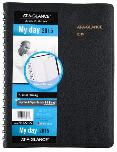 AT-A-GLANCE 2-Person Daily App Book 2015, Wirebound 8 x 10.88  Black (70-222-05)