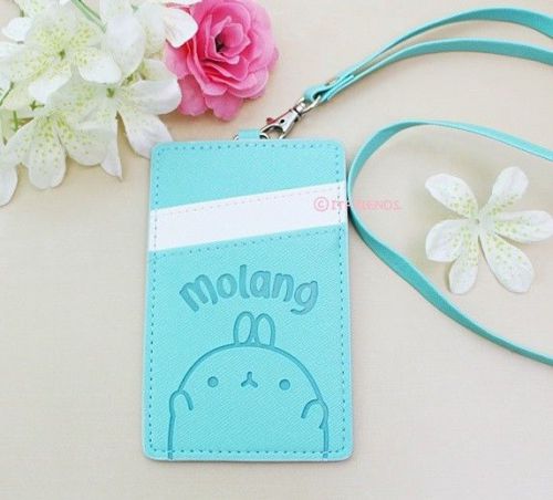 Molang Lovely Cute rabbit Bunny Mint Necklace Card Case Card Wallet