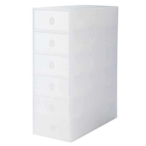 MUJI translucent polypropylene 6 Drawer Unit CASE Box Storage Desktop Organizer