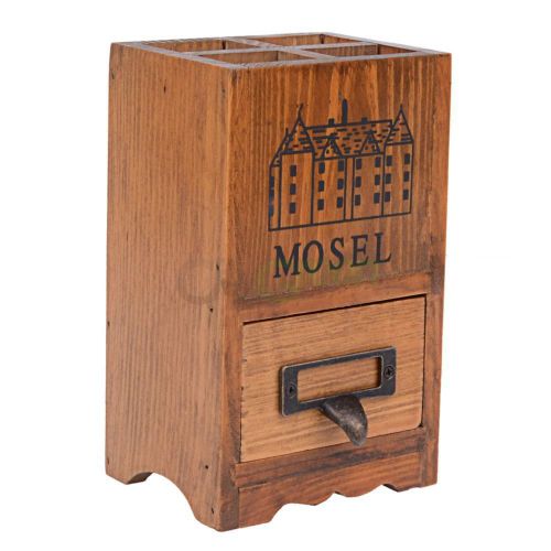 Multifunctional holder retro wood pen pencil wooden case holder storage for sale