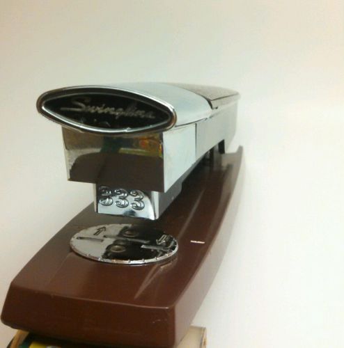 Vintage Swingline 333 Stapler  Woodgrain/Brown/Chrome  Mid Century Modern