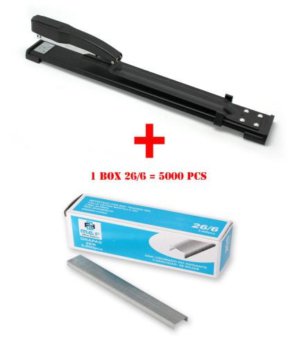 Heavy duty long arm metal stapler,office home good quality+26/6 5000 staple new for sale