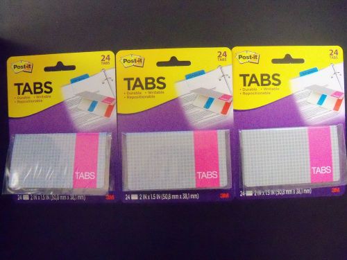 Post-it Tabs, Pink/Blue - 72 Tabs-2 x 1.5  (3 pk) w/ mobile cover for on the go!